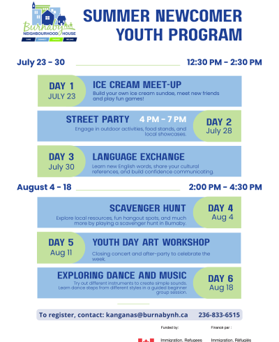 Newcomer Youth Program Schedule_Kangana Sinnarkar