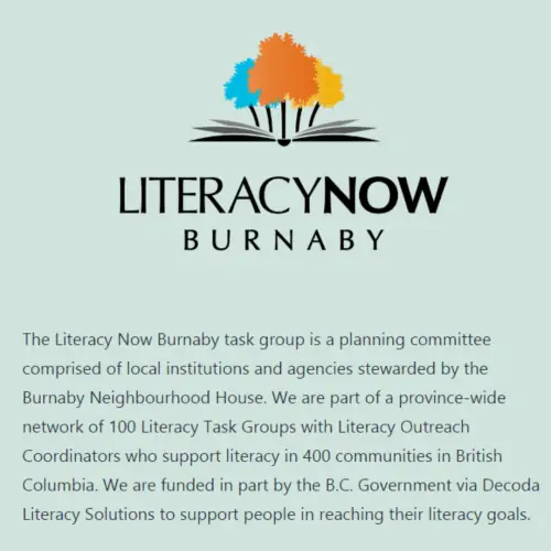 Literacy Now Burnaby website